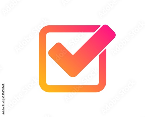 Free Download Check icon. Approved Tick sign. Confirm, Done or Accept symbol. Classic flat style. Gradient checkbox icon. Vector - GFXLoad