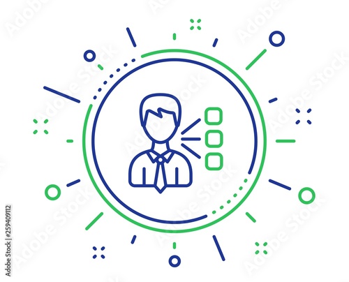Third party line icon. Team leader sign. Business conversation symbol. Quality design elements. Technology third party button. Editable stroke. Vector