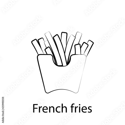 fast food french fries outline icon. Element of food illustration icon. Signs and symbols can be used for web, logo, mobile app, UI, UX