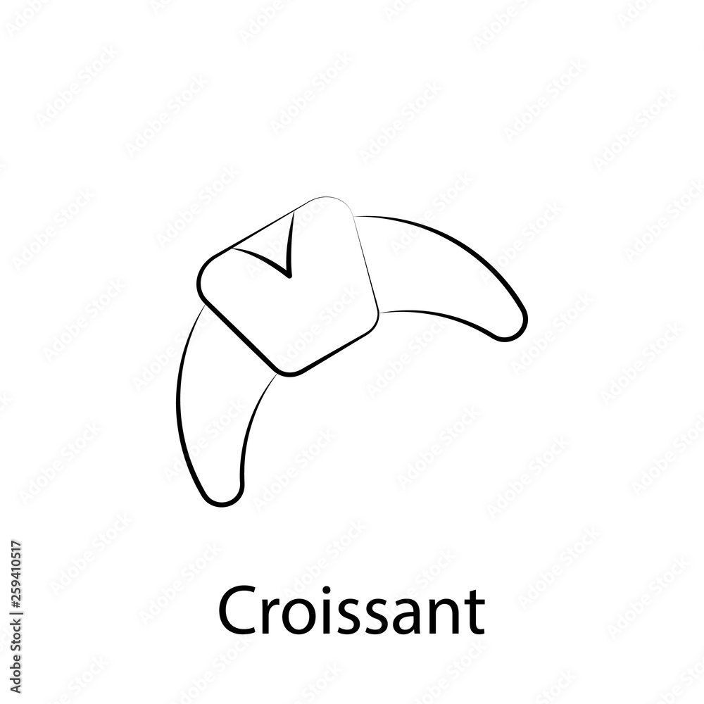 fast food croissant outline icon. Element of food illustration icon. Signs and symbols can be used for web, logo, mobile app, UI, UX fast food croissant outline icon. Element of food illustration icon. Signs and symbols can be used for web, logo, mobile app, UI, UX