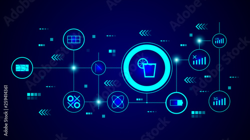 gin and tonic icon. From web set