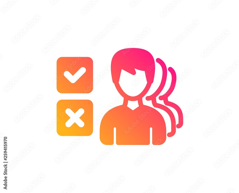 Choice icon. Select answer sign. Business test symbol. Classic flat style. Gradient opinion icon. Vector Choice icon. Select answer sign. Business test symbol. Classic flat style. Gradient opinion icon. Vector