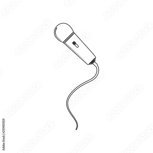 cable microphone icon. Element of zoo for mobile concept and web apps icon. Outline, thin line icon for website design and development, app development