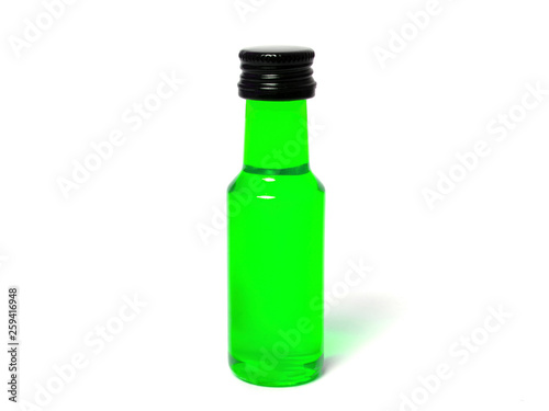 Neongrün Flasche auf weißem Hintergrund / Neongreen bottle on white background
