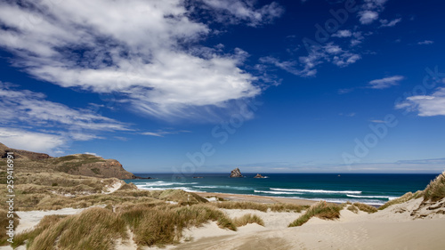 The spectacular coastline at Sandfly Bay