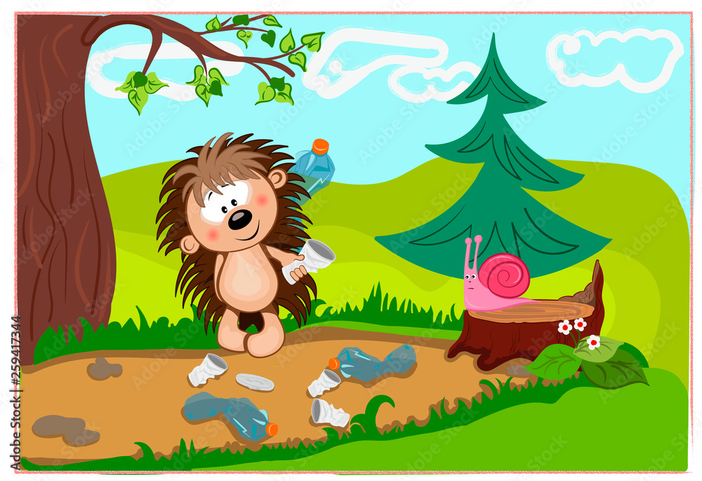 Naklejka premium hedgehog ecology