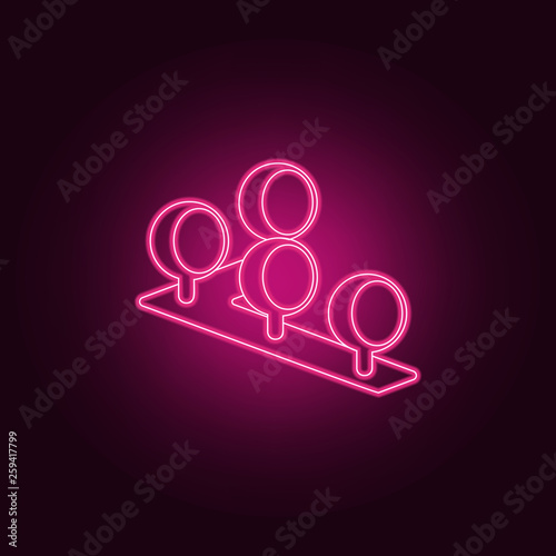 row of trees icon. Elements of Park and landscape in neon style icons. Simple icon for websites, web design, mobile app, info graphics