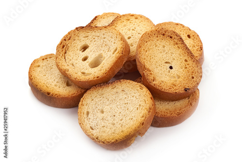 Принти на полотні Sweet baked Dry crackers, close-up, isolated on white background