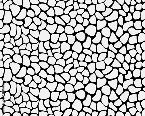 Seamless abstract irregular cobblestone pattern. Vector leather or paving stone texture.