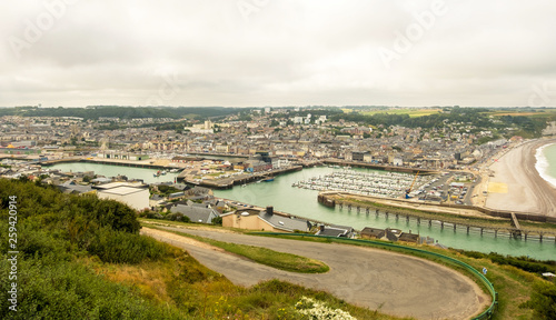 View from above to the city and the bay in Fecamp, Normandy, France © kateafter