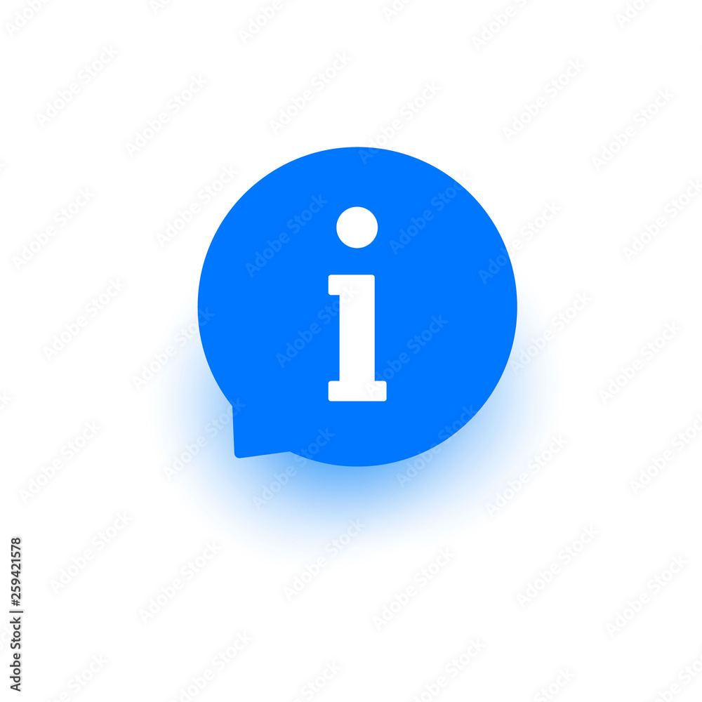 Inform icon, vector info sign, symbol, help button, circle round flat design speech bubble for web, website, mobile app Inform icon, vector info sign, symbol, help button, circle round flat design speech bubble for web, website, mobile app