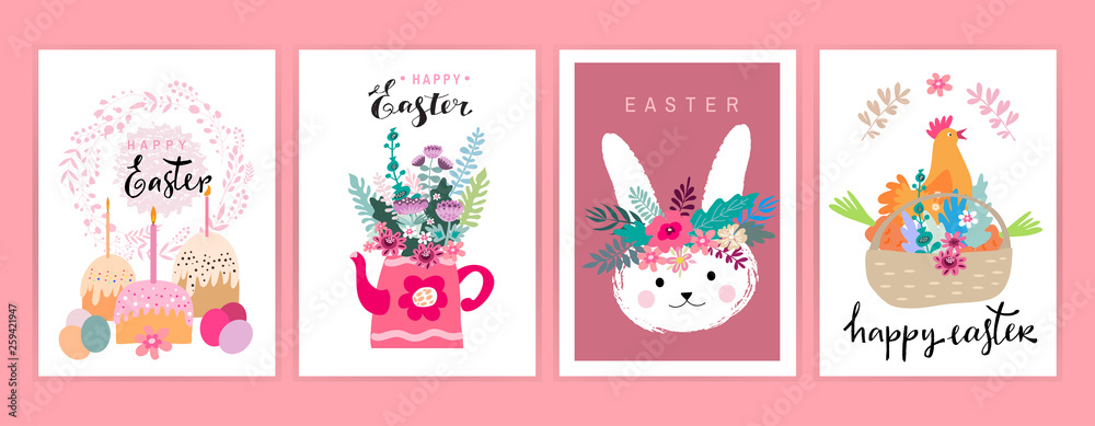 Happy Easter set cards3