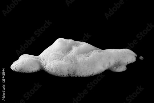 фотографія Soap foam, lather isolated on black, with clipping path, texture and background