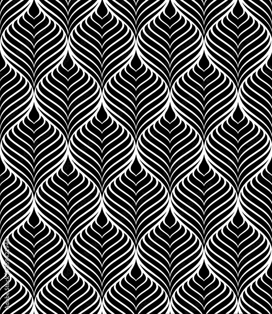 Vector seamless texture. Modern geometric background. Grid with curly cells. Vector seamless texture. Modern geometric background. Grid with curly cells.