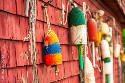 colorful boat buoys