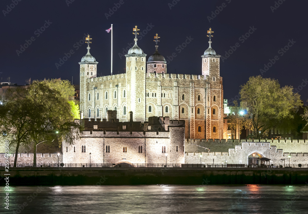 Tower of London at night, UK