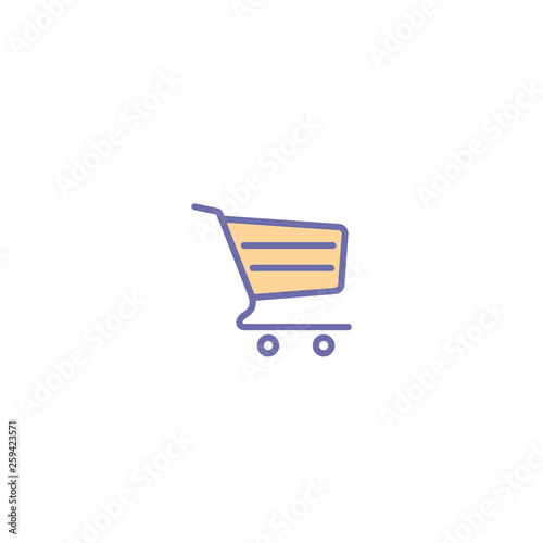 Shopping cart icon. sale, buy, store, market, basket, commerce vector sign