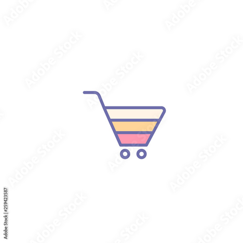 Shopping cart icon. sale, buy, store, market, basket, commerce vector sign