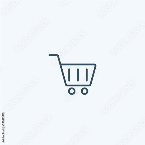 Shopping cart icon. sale, buy, store, market, basket, commerce vector sign