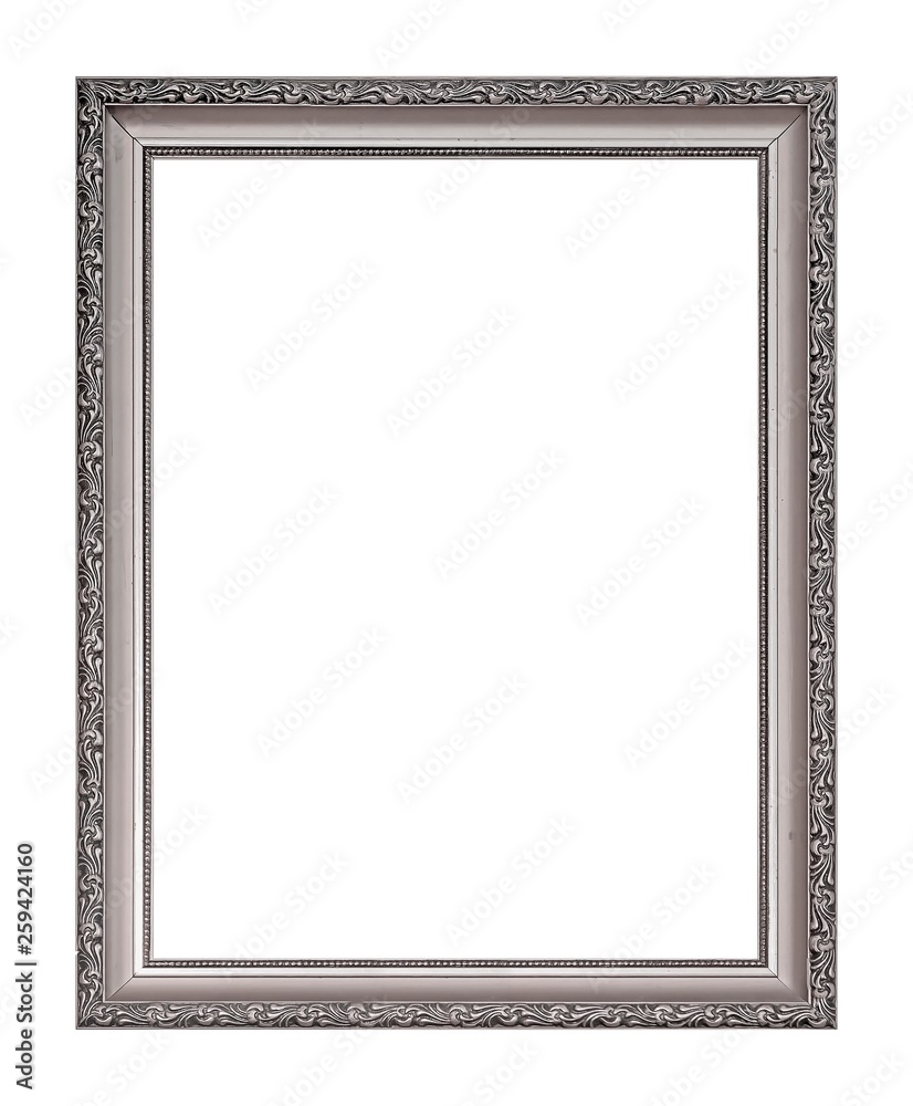 Silver frame for paintings, mirrors or photo isolated on white background Silver frame for paintings, mirrors or photo isolated on white background