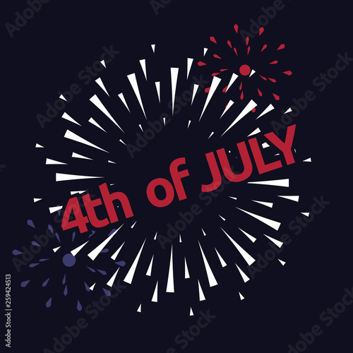 Vector firework 4th of july american independence day