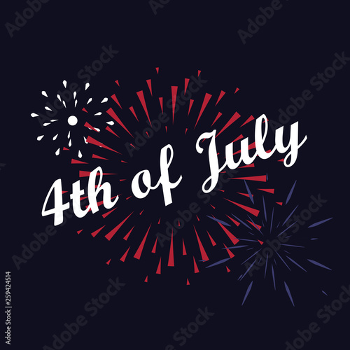 Vector firework 4th of july american independence day