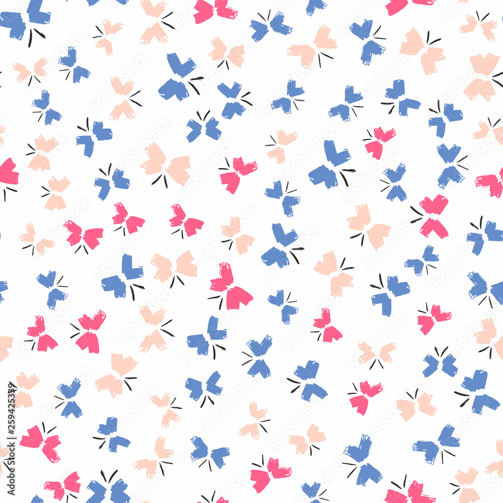 Hand drawn butterfly seamless background. Vector illustration. Wrapping. Surface decoration. Hand drawn butterfly seamless background. Vector illustration. Wrapping. Surface decoration.