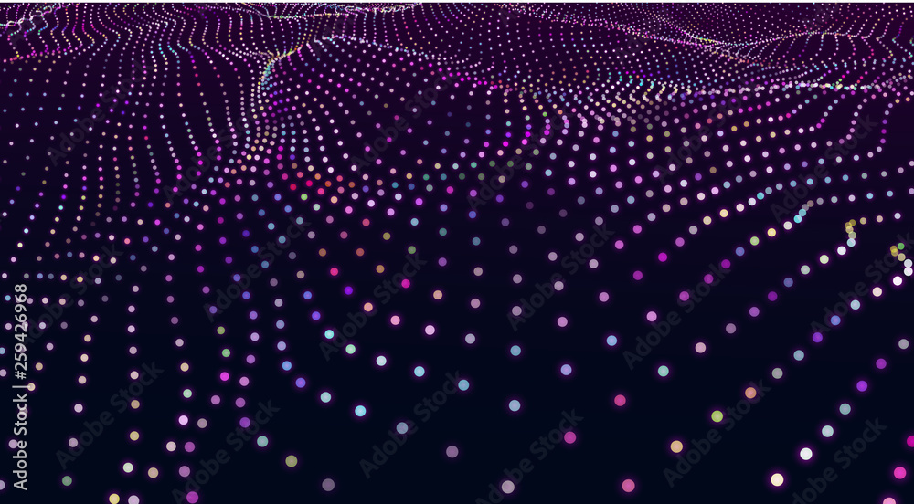 Abstract digital background with surface of led purple lights, network texture.
