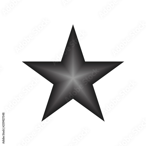 Blacksilver star vector eps10. Rating star icon with gradient rays on white background.