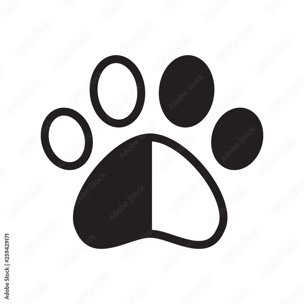 Dog paw vector footprint icon logo pet cat kitten claw cartoon character graphic symbol illustration french bulldog bear doodle Dog paw vector footprint icon logo pet cat kitten claw cartoon character graphic symbol illustration french bulldog bear doodle