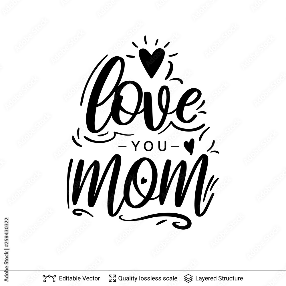 Happy Mother's Day greeting text black on white. Happy Mother's Day greeting text black on white.