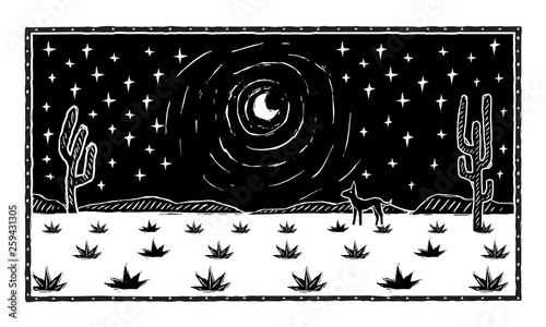 starry night with moon