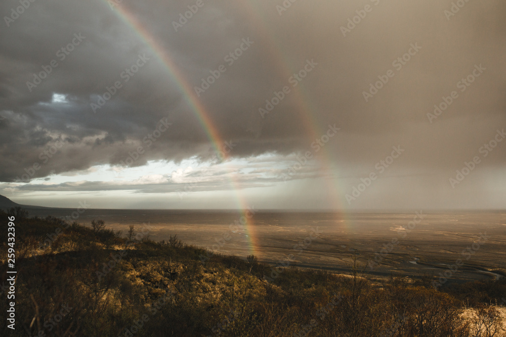 Double rainbow in Iceland