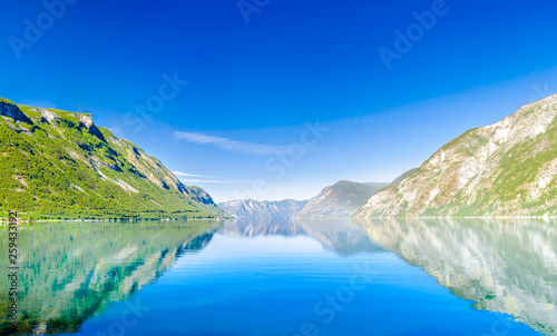 Landscape of beautiful Sognefjord in Norway photo