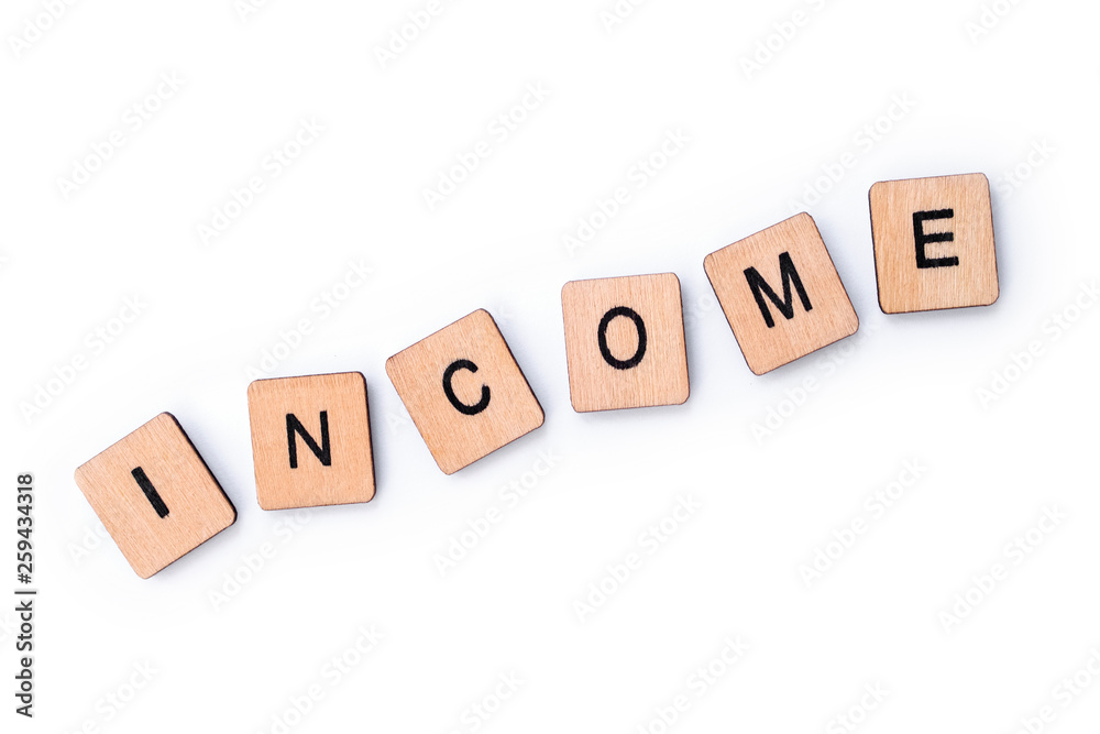 The word INCOME The word INCOME