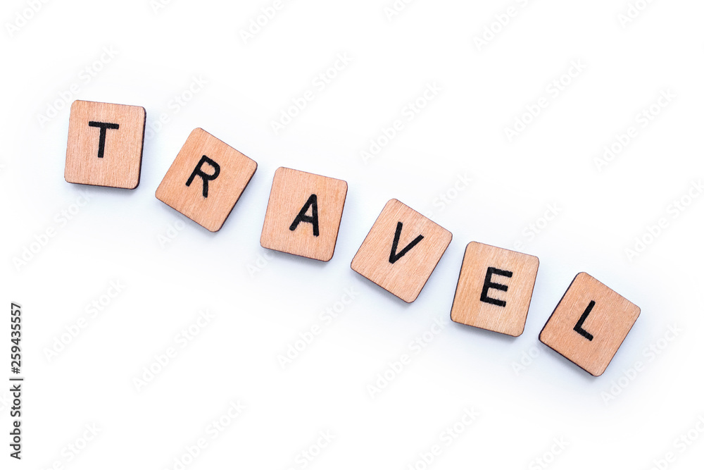 The word TRAVEL