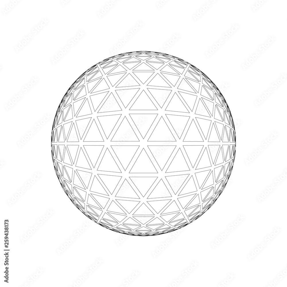 The tetrahedron from triangles on white background. Polygon grid. 3D. Vector illustration. The tetrahedron from triangles on white background. Polygon grid. 3D. Vector illustration.