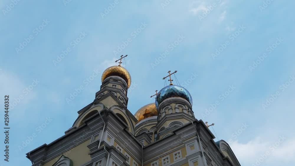 The architecture of the intercession Church against the blue sky. The architecture of the intercession Church against the blue sky.