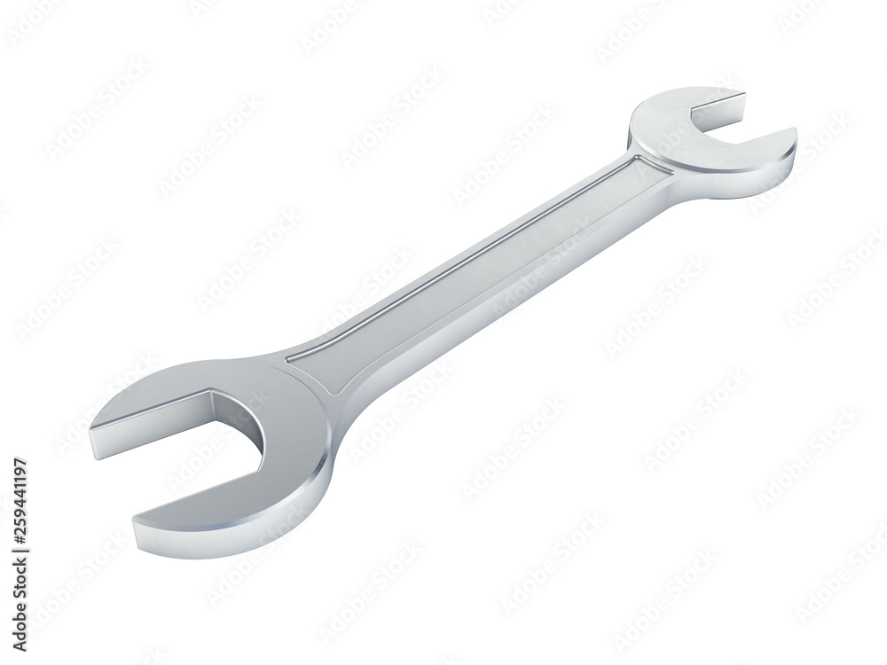 Wrench isolated on white background 3d rendering without shadow Wrench isolated on white background 3d rendering without shadow