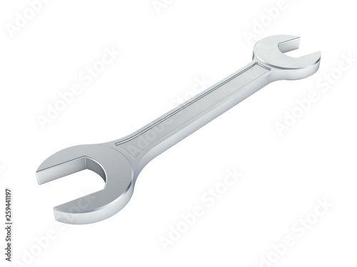 Wrench isolated on white background 3d rendering without shadow