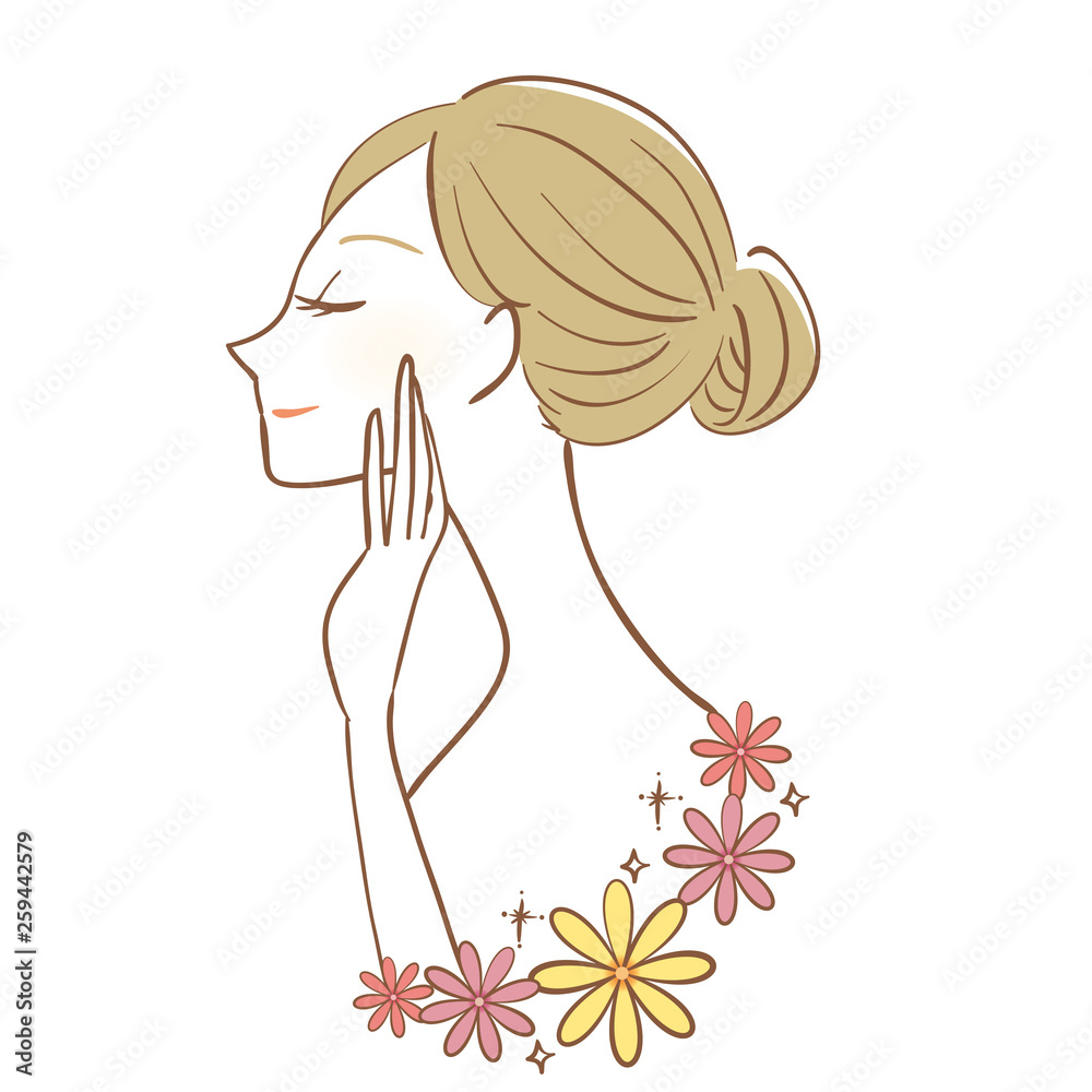 女性 横顔 美容イメージ Stock Vector Adobe Stock