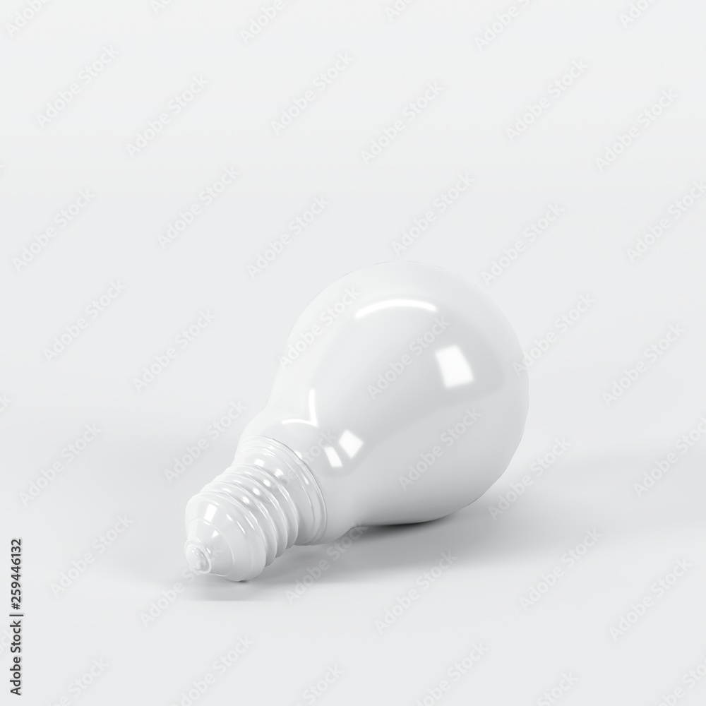 Outstanding white light bulb on white background. All white minimal concept. Outstanding white light bulb on white background. All white minimal concept.