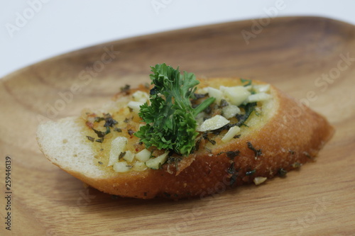 Italian Food, Garlic Bread, Grilled Baguette topped with Garlic butter