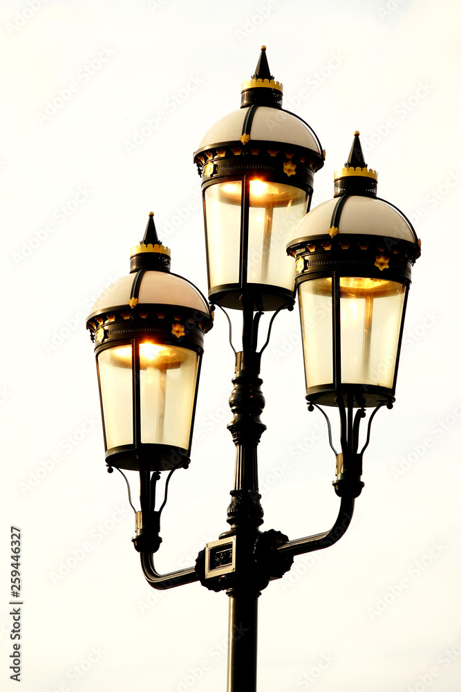 English lantern in London with white background
