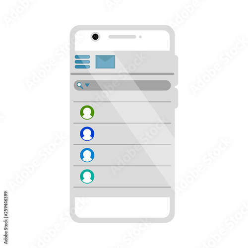 Isolated email mobile app. Vector illustration design