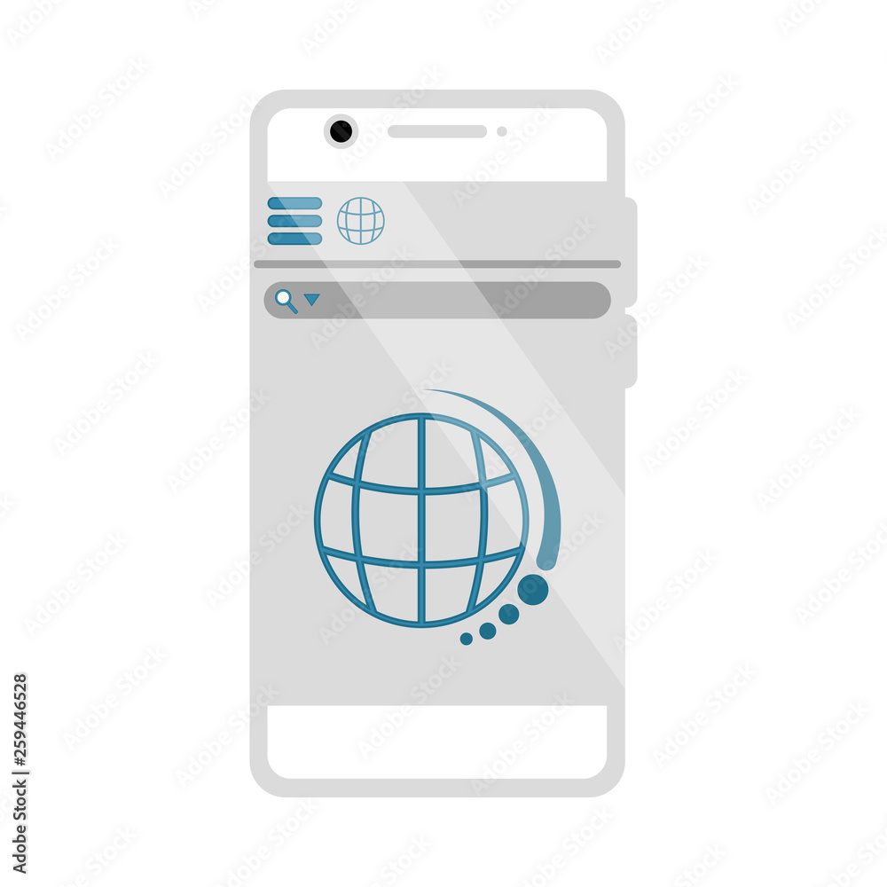 Isolated web app icon on a smartphone. Vector illustration design