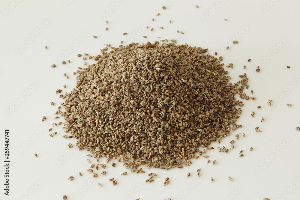 heap of ajwain or Trachyspermum ammi,caraway herb spice seeds heap of ajwain or Trachyspermum ammi,caraway herb spice seeds