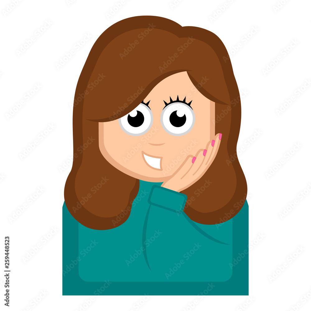 Isolated happy woman cartoon. Vector illustration design Isolated happy woman cartoon. Vector illustration design