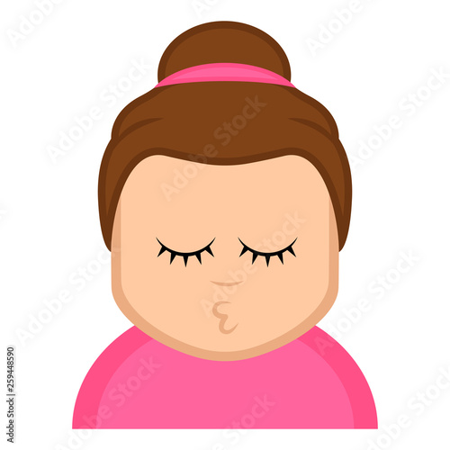 Isolated woman sending kiss. Vector illustration design