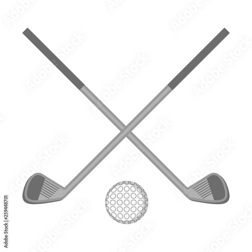 Isolated golf clubs with a ball. Vector illustration design